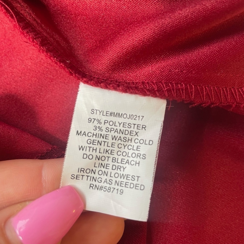 Notations Solid Red Single Breasted Button Front … - image 8